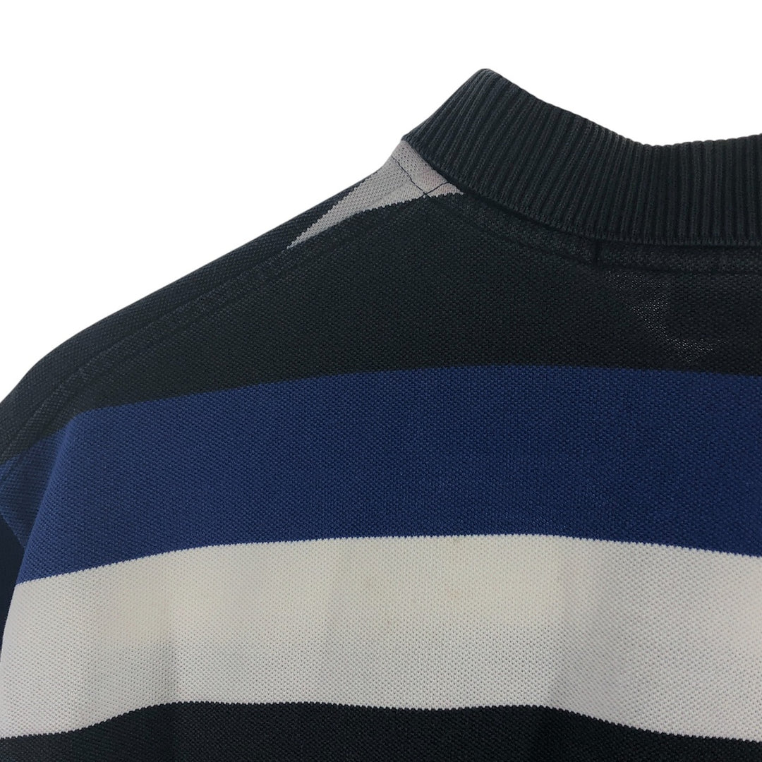 90'S Ralph Lauren POLO SPORT short sleeve striped polo shirt men's size L vintage cotton blue type Vintage Second Hand