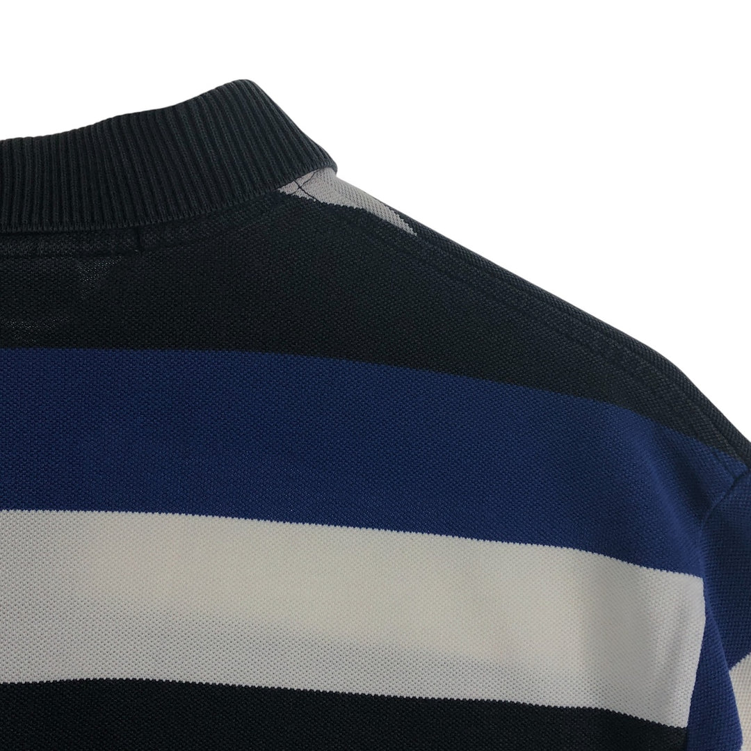90'S Ralph Lauren POLO SPORT short sleeve striped polo shirt men's size L vintage cotton blue type Vintage Second Hand