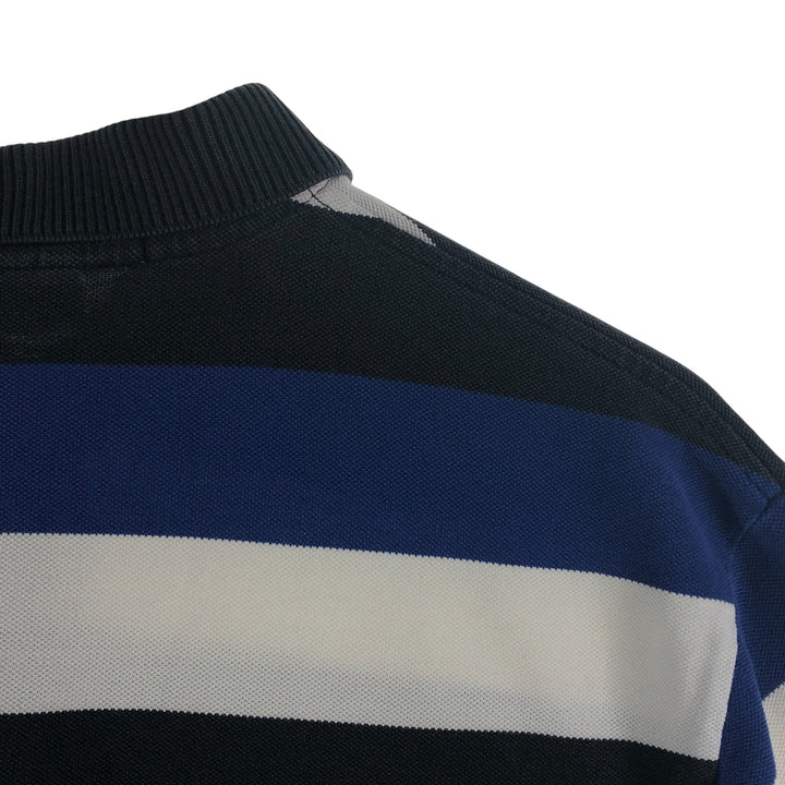 90'S Ralph Lauren POLO SPORT short sleeve striped polo shirt men's size L vintage cotton blue type Vintage Second Hand
