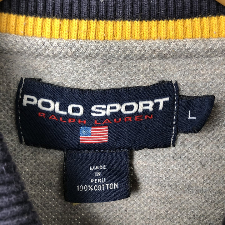 90'S Ralph Lauren POLO SPORT short sleeve polo shirt, men's size L, vintage cotton gray type Vintage Second Hand