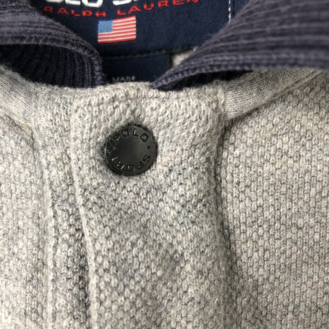 90'S Ralph Lauren POLO SPORT short sleeve polo shirt, men's size L, vintage cotton gray type Vintage Second Hand