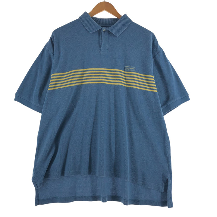 Ralph Lauren POLO SPORT short sleeve polo shirt, men's size L cotton Blue type light blue Vintage Second Hand