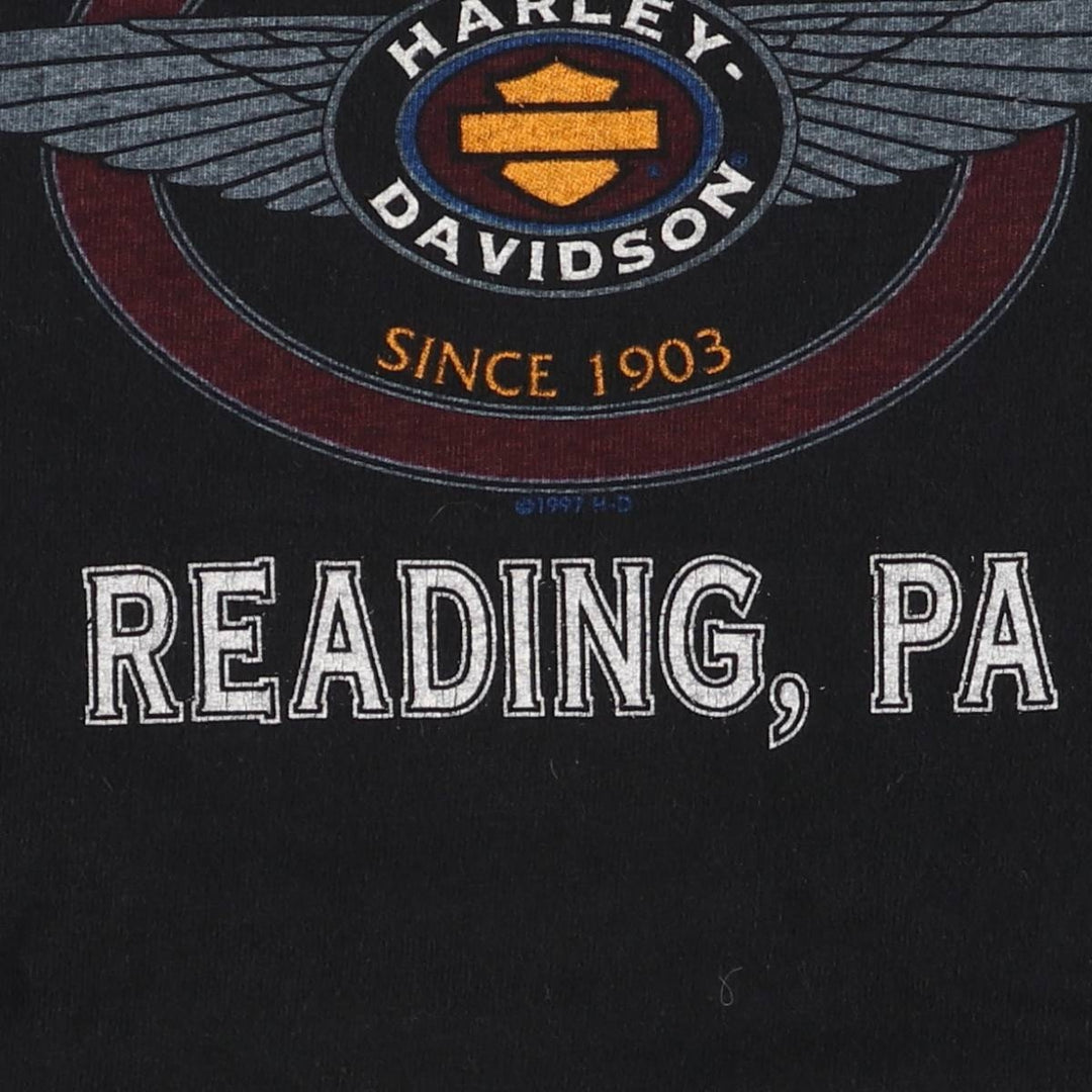90'S Harley-Davidson Long Sleeve T-Shirt, Women's Size S, Vintage unclear black type Vintage Second Hand