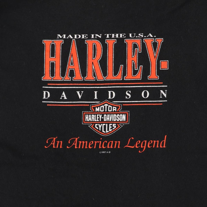 90'S Harley-Davidson Long Sleeve T-Shirt, Women's Size S, Vintage unclear black type Vintage Second Hand