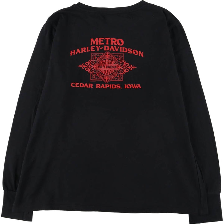 Harley-Davidson Long Sleeve T-Shirt for Women (XL Size) cotton black type Vintage Second Hand