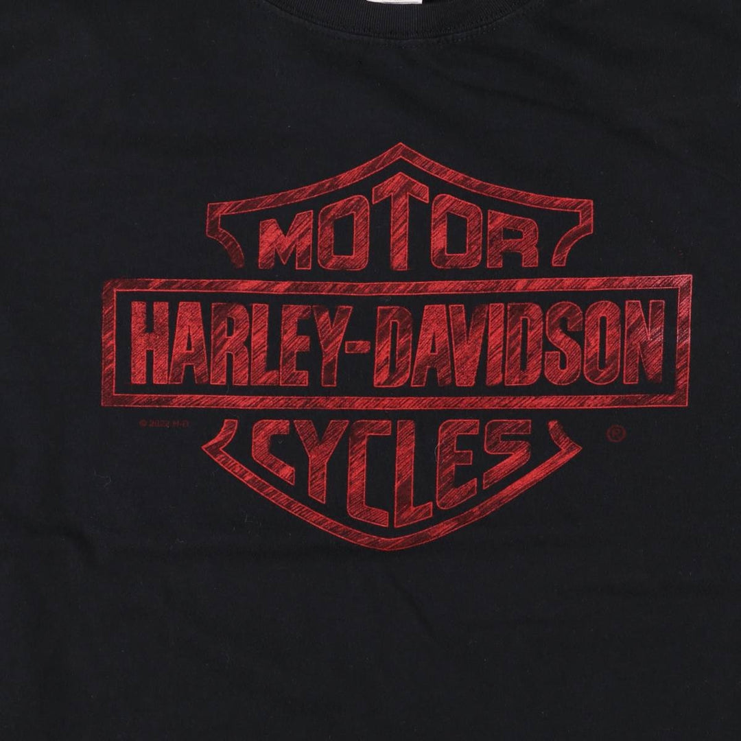 Harley-Davidson Long Sleeve T-Shirt for Women (XL Size) cotton black type Vintage Second Hand