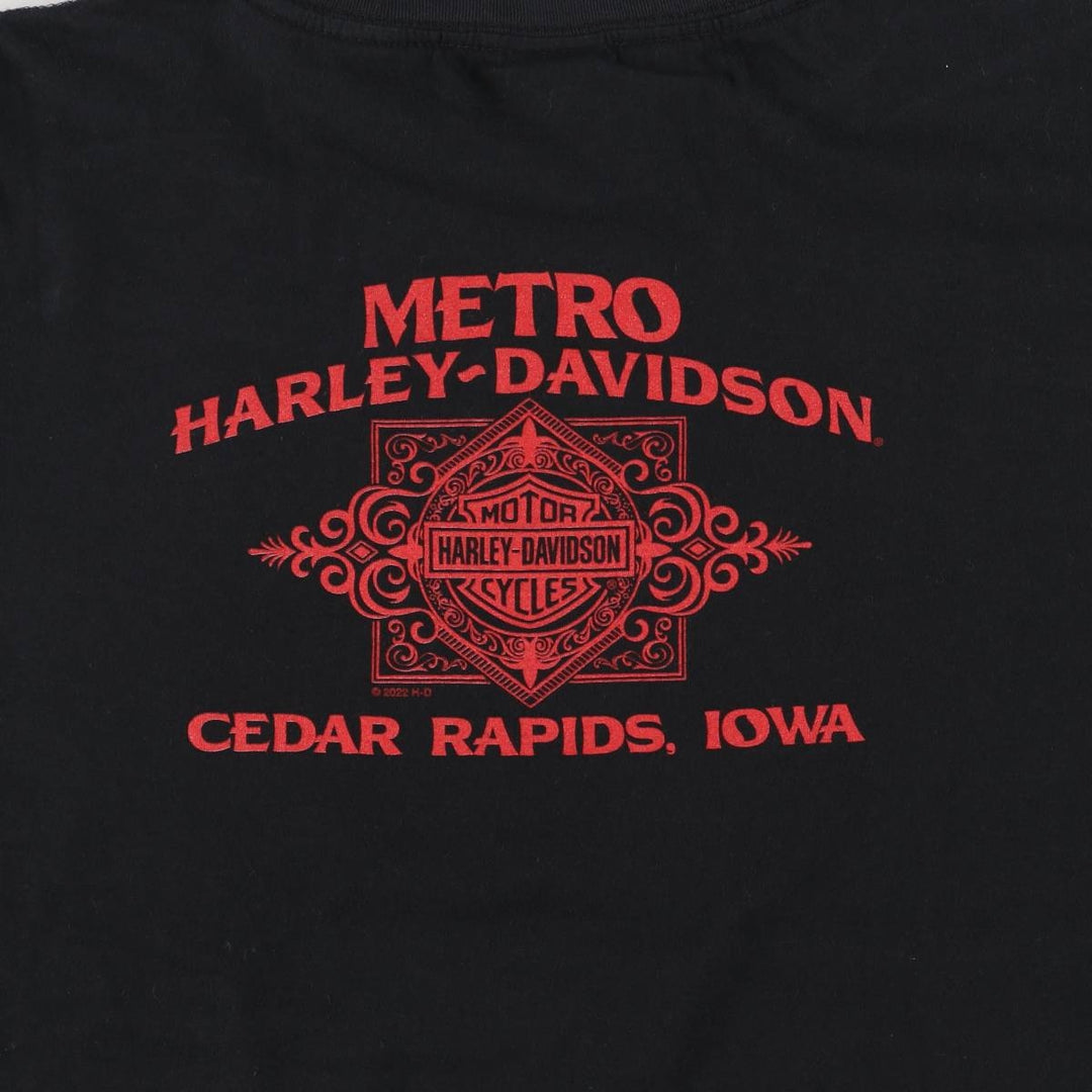 Harley-Davidson Long Sleeve T-Shirt for Women (XL Size) cotton black type Vintage Second Hand