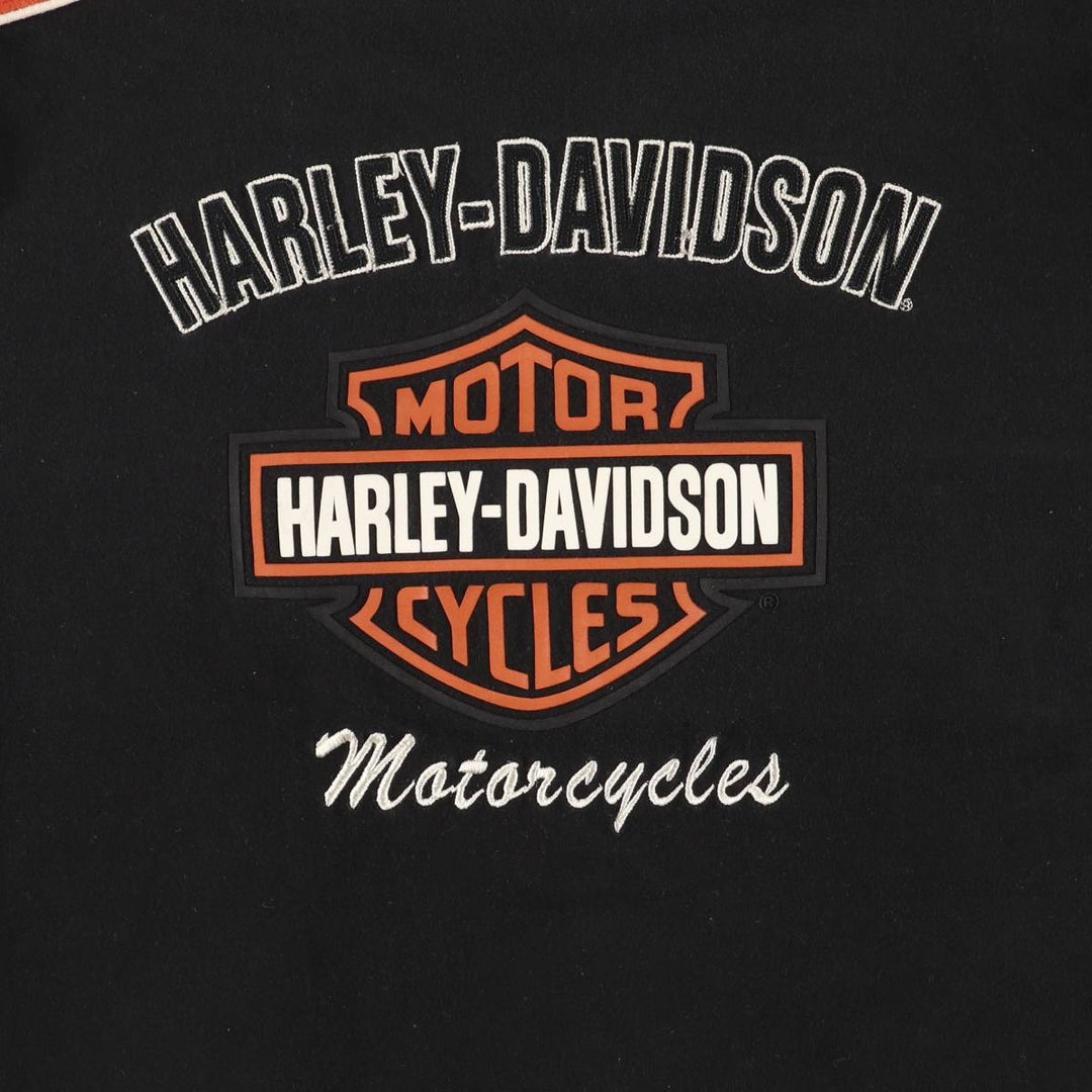 Harley-Davidson V-neck long T-shirt, women's size XL cotton black type Vintage Second Hand