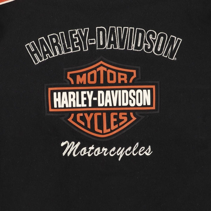 Harley-Davidson V-neck long T-shirt, women's size XL cotton black type Vintage Second Hand