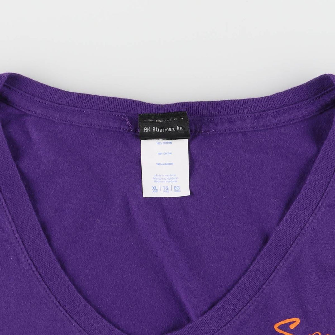 Harley-Davidson Back Print V-neck Long T-shirt, Men's Size L cotton purple type Vintage Second Hand
