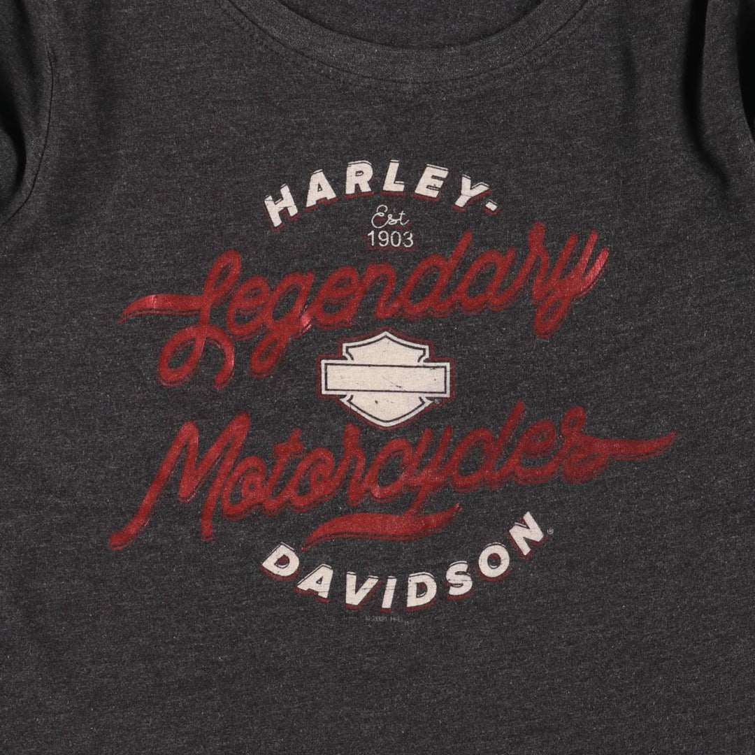 Harley-Davidson Long Sleeve T-Shirt for Women (Size XS) cotton gray type Vintage Second Hand