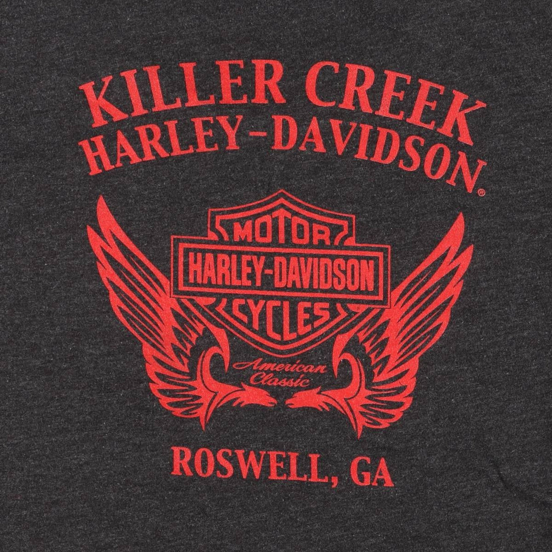 Harley-Davidson Long Sleeve T-Shirt for Women (Size XS) cotton gray type Vintage Second Hand