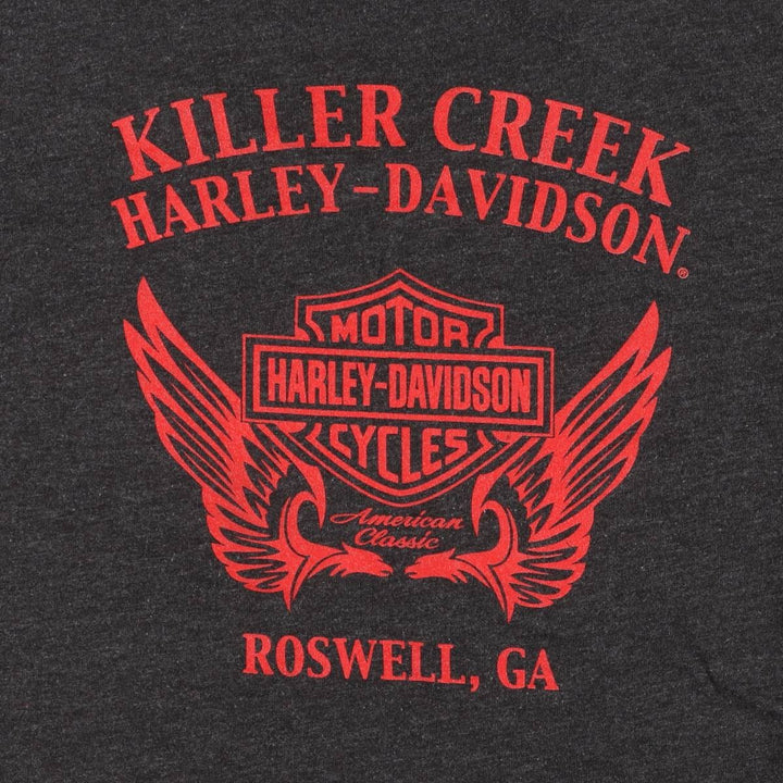 Harley-Davidson Long Sleeve T-Shirt for Women (Size XS) cotton gray type Vintage Second Hand