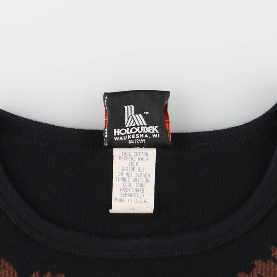 00'S Harley-Davidson Floral Motorcycle Bike T-shirt Made in USA Women's XL cotton black type Vintage Second Hand