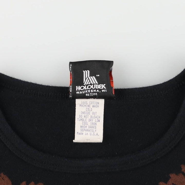 00'S Harley-Davidson Floral Motorcycle Bike T-shirt Made in USA Women's XL cotton black type Vintage Second Hand