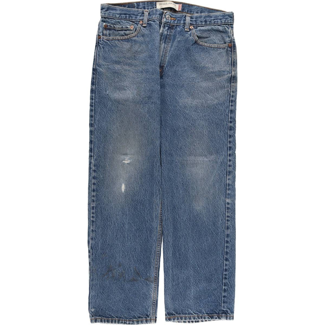 Levi's 505 REGULAR FIT tapered denim pants for men, size w35 cotton blue type Vintage Second Hand