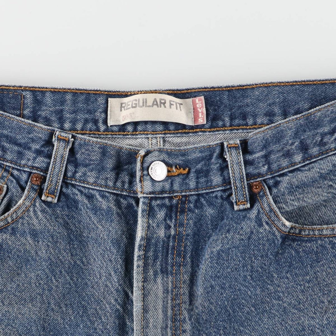 Levi's 505 REGULAR FIT tapered denim pants for men, size w35 cotton blue type Vintage Second Hand