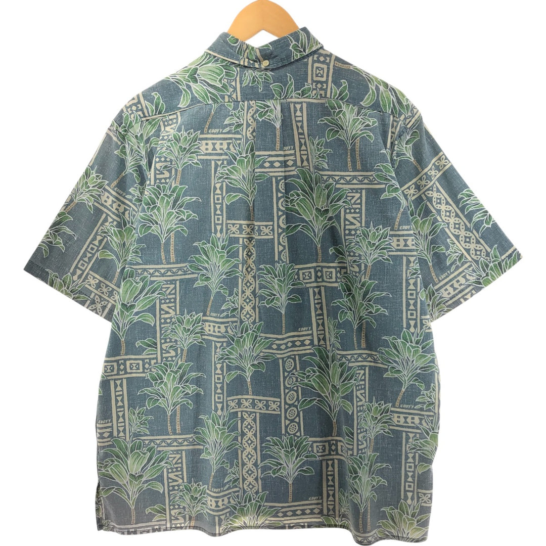 90'S Reyn Spooner Swimsuit Tag Palm Tree Pattern Button-Down Hawaiian Aloha Shirt Made in Hawaii Men's XL Vintage cotton green type Vintage Second Hand