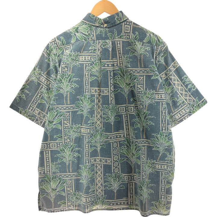 90'S Reyn Spooner Swimsuit Tag Palm Tree Pattern Button-Down Hawaiian Aloha Shirt Made in Hawaii Men's XL Vintage cotton green type Vintage Second Hand