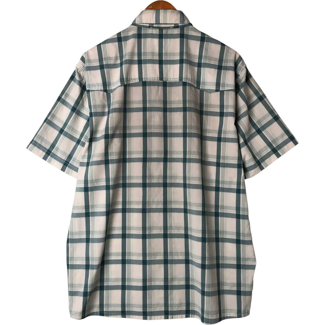 Patagonia 54266SP19 Check Pattern Short Sleeve Fishing Shirt Men's L size Nylon Mint green Vintage Second Hand