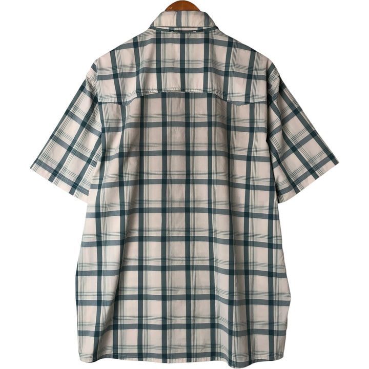 Patagonia 54266SP19 Check Pattern Short Sleeve Fishing Shirt Men's L size Nylon Mint green Vintage Second Hand