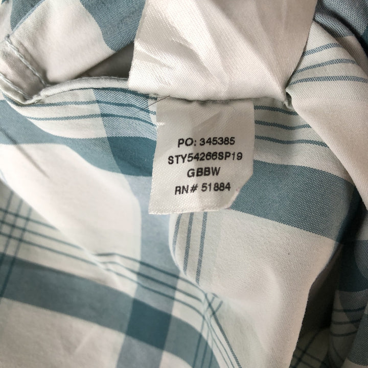 Patagonia 54266SP19 Check Pattern Short Sleeve Fishing Shirt Men's L size Nylon Mint green Vintage Second Hand