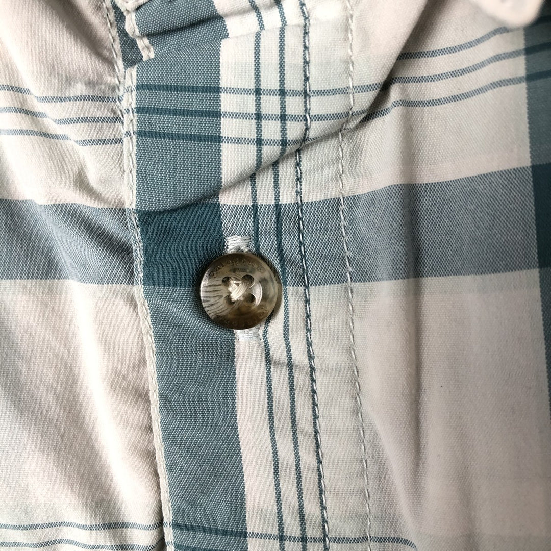 Patagonia 54266SP19 Check Pattern Short Sleeve Fishing Shirt Men's L size Nylon Mint green Vintage Second Hand