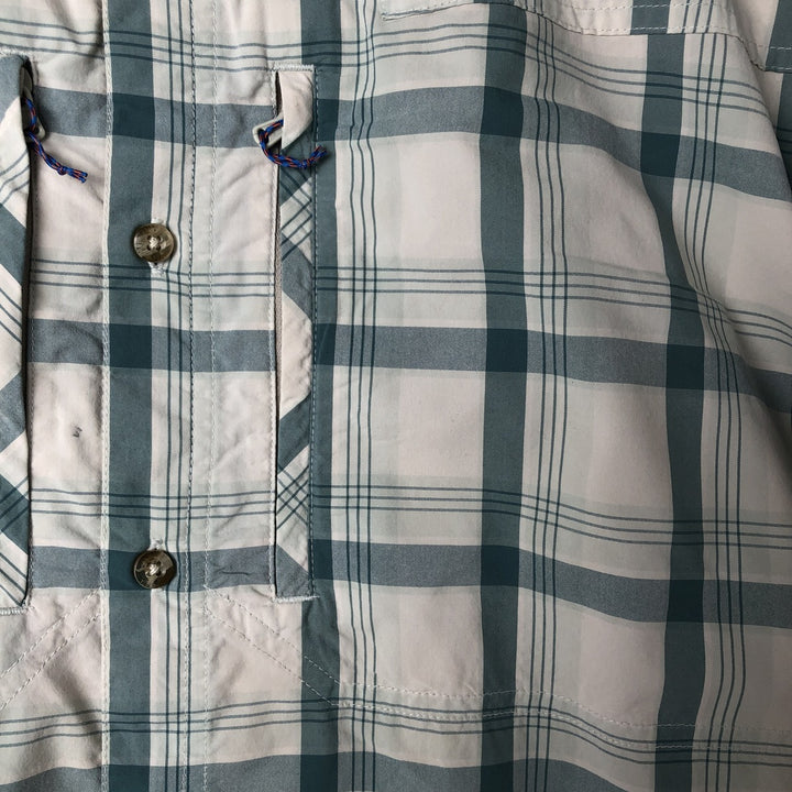 Patagonia 54266SP19 Check Pattern Short Sleeve Fishing Shirt Men's L size Nylon Mint green Vintage Second Hand