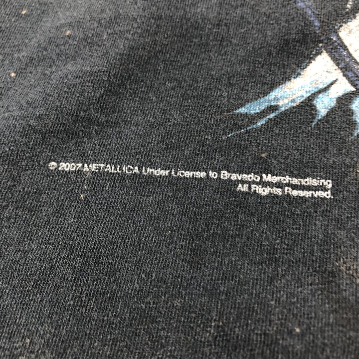 METALLICA Metallica Band T-shirt Band T Men's L size cotton black type Vintage Second Hand