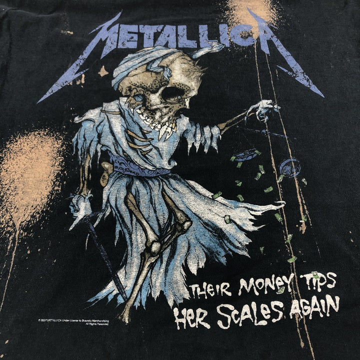 METALLICA Metallica Band T-shirt Band T Men's L size cotton black type Vintage Second Hand