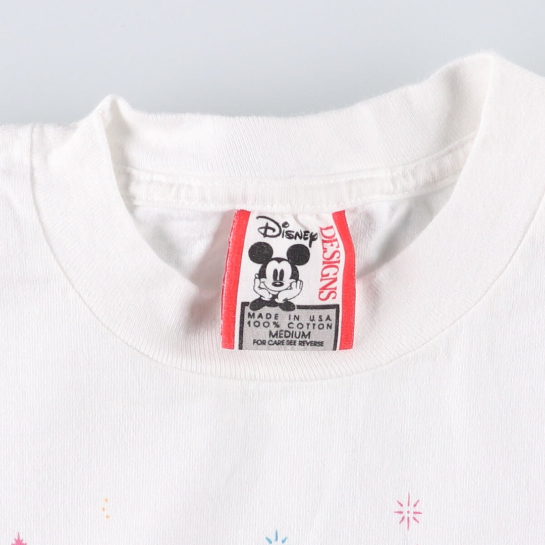 90'S DISNEY DESIGNS MICKEY MOUSE Mickey Mouse character print T-shirt made in USA men's size M vintage cotton white type Vintage Second Hand