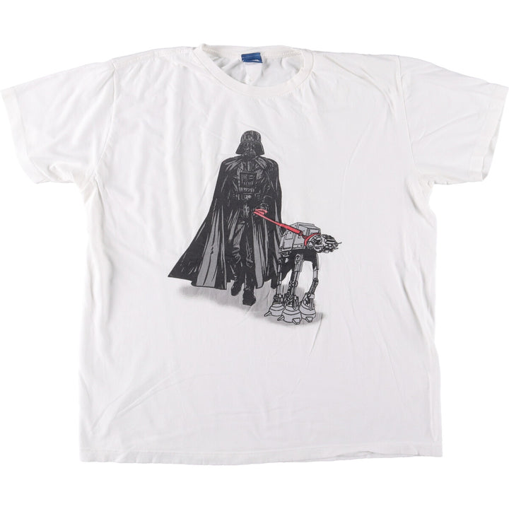 STAR WARS Darth Vader character print T-shirt, men's size M unclear white type Vintage Second Hand
