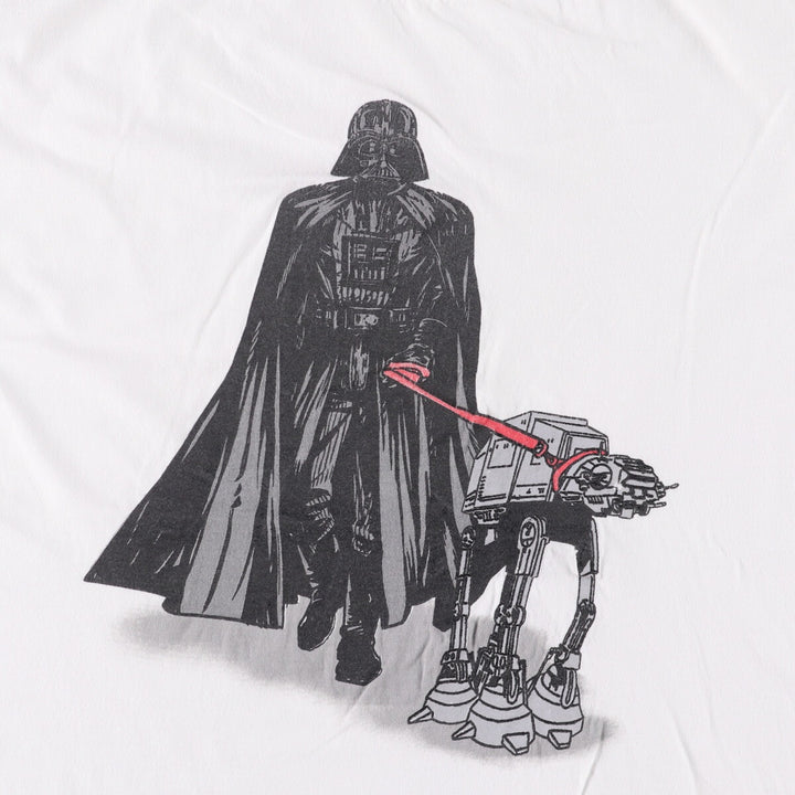 STAR WARS Darth Vader character print T-shirt, men's size M unclear white type Vintage Second Hand