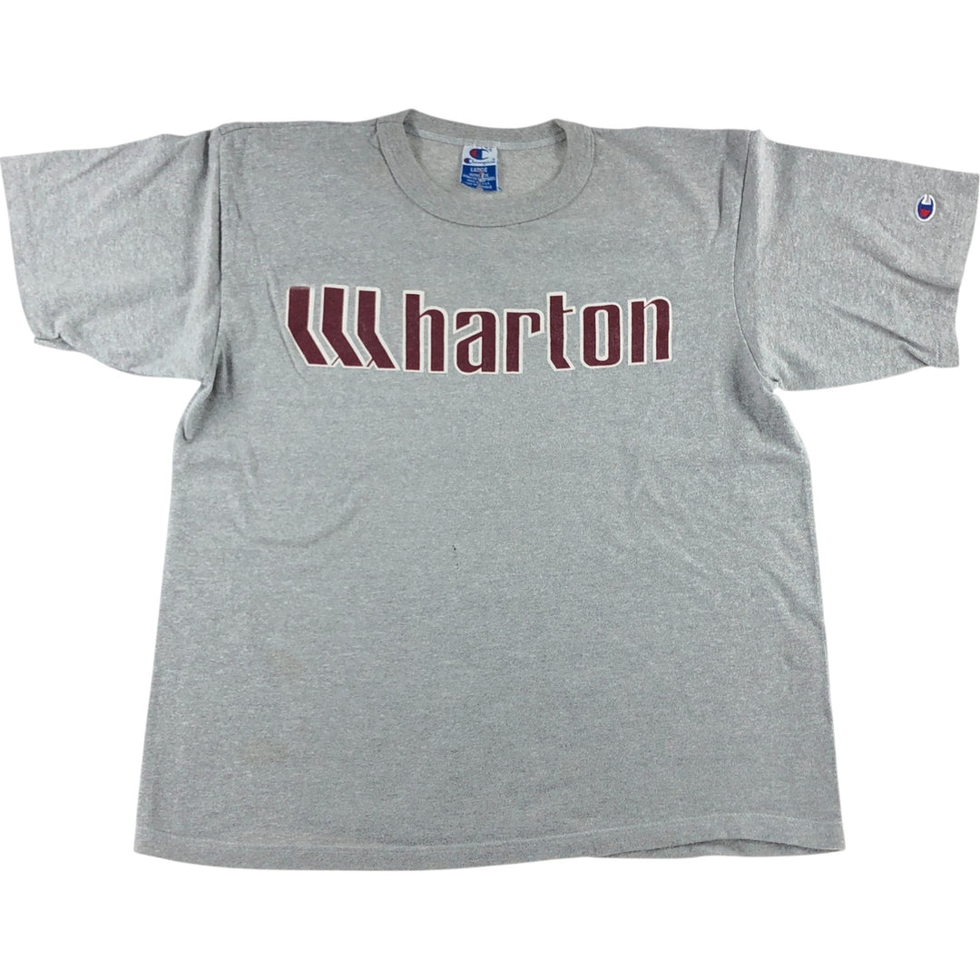 90'S Champion Authentic Athletic Apparel College T-shirt Made in USA Men's L Vintage cotton gray type Vintage Second Hand