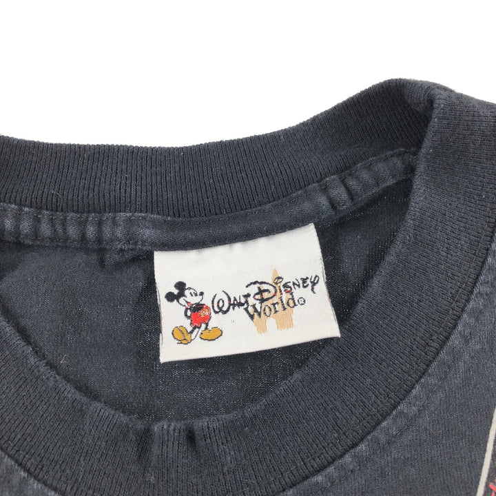 90'S Walt Disney World MICKEY MOUSE Mickey Mouse optical illusion T-shirt, men's XXL size, vintage unclear black type Vintage Second Hand