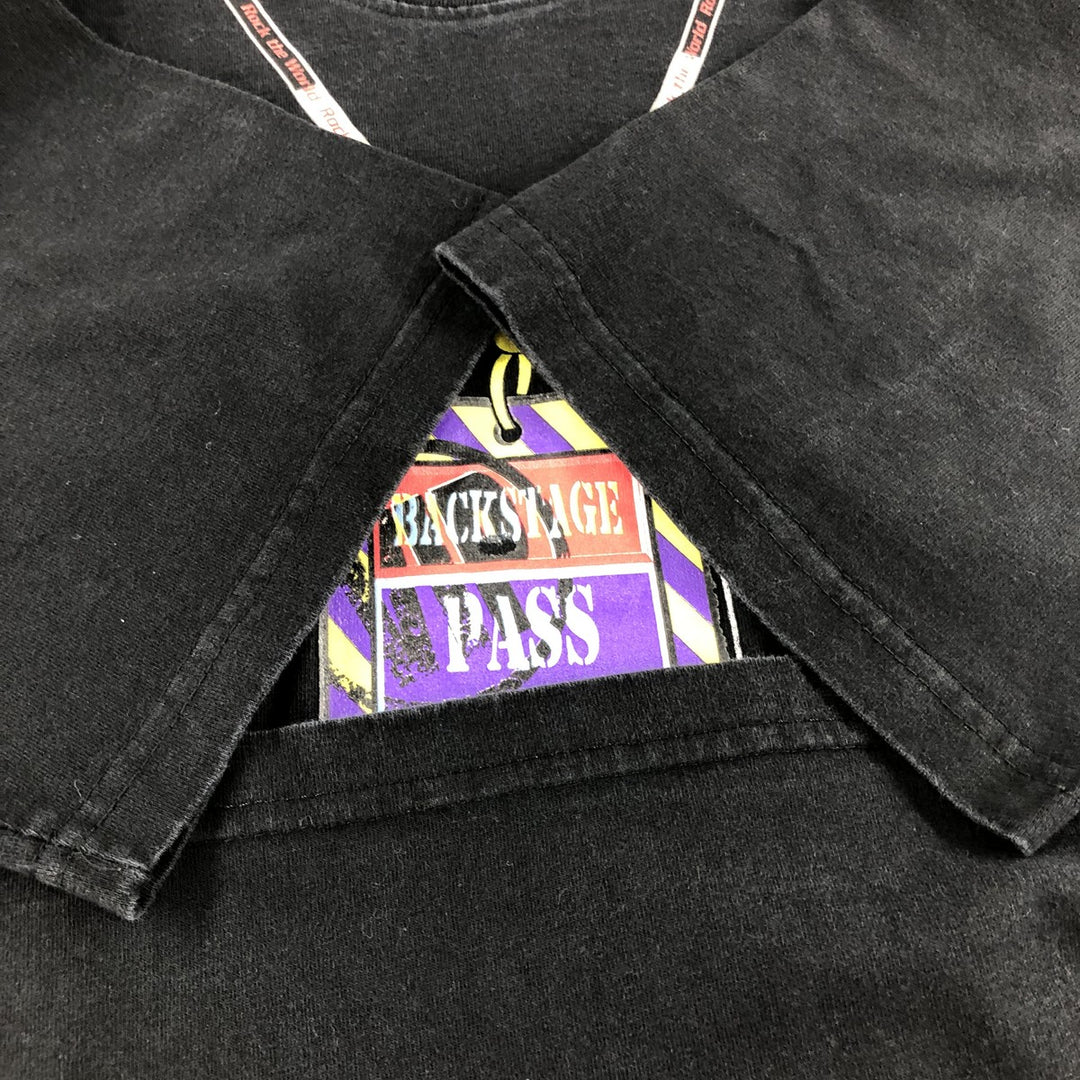 90'S Walt Disney World MICKEY MOUSE Mickey Mouse optical illusion T-shirt, men's XXL size, vintage unclear black type Vintage Second Hand