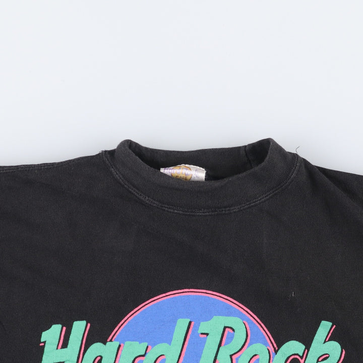 HARD ROCK CAFE Hard Rock Cafe Advertising T-shirt Men's L size cotton black type Vintage Second Hand