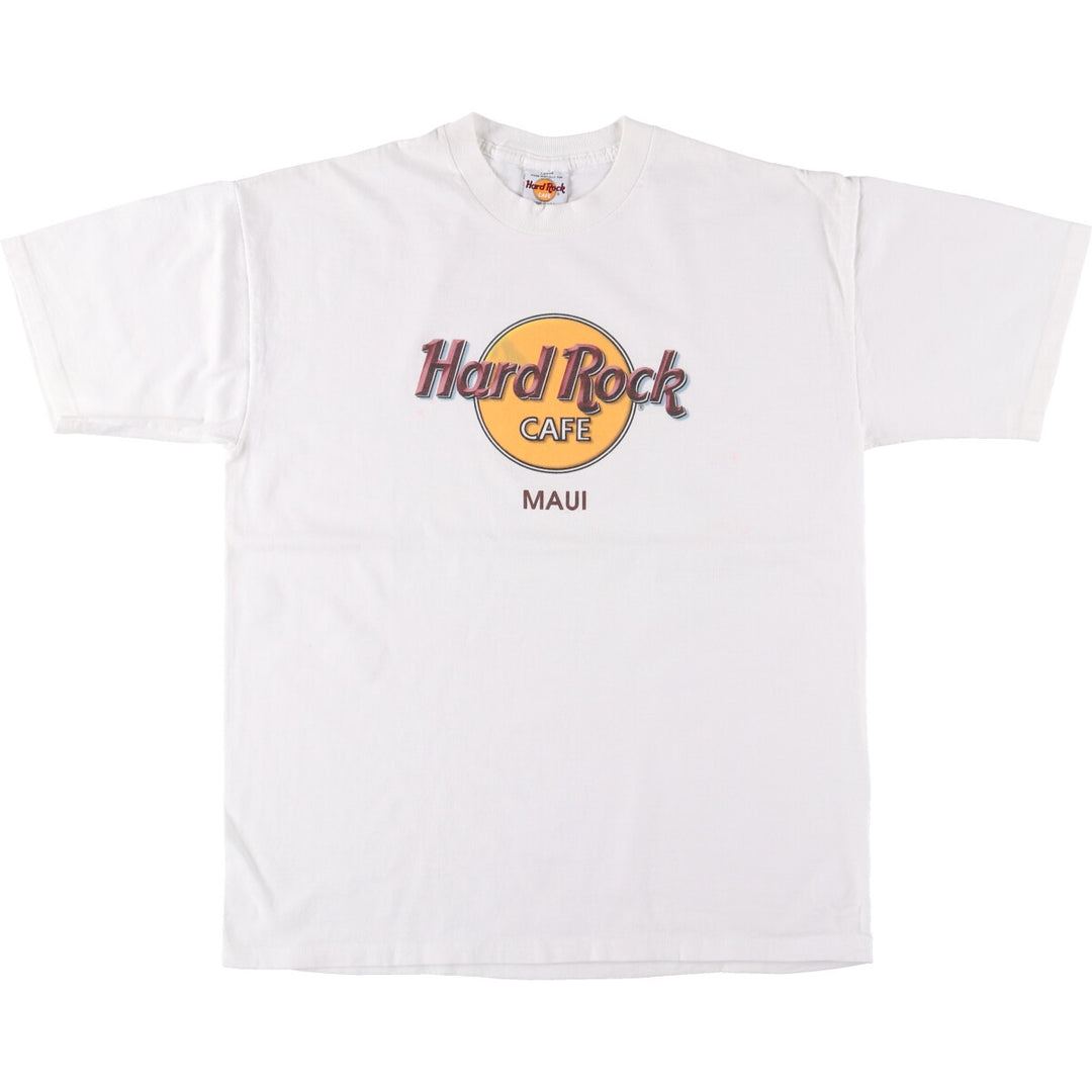 HARD ROCK CAFE Hard Rock Cafe Advertising T-shirt Made in USA Men's L size cotton white type Vintage Second Hand