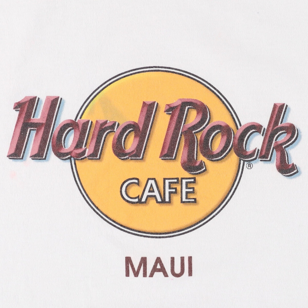 HARD ROCK CAFE Hard Rock Cafe Advertising T-shirt Made in USA Men's L size cotton white type Vintage Second Hand