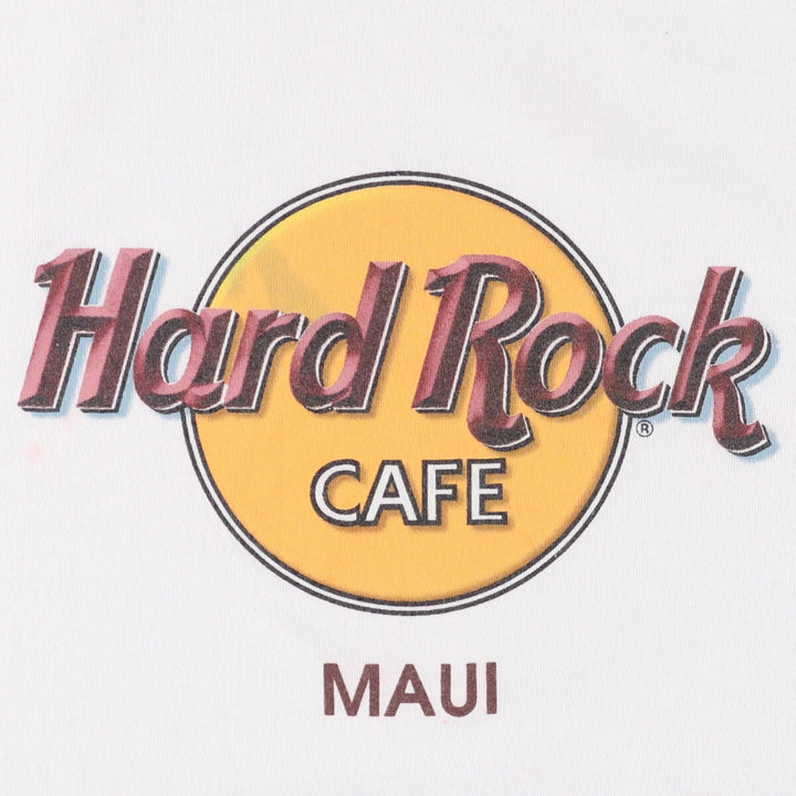 HARD ROCK CAFE Hard Rock Cafe Advertising T-shirt Made in USA Men's L size cotton white type Vintage Second Hand