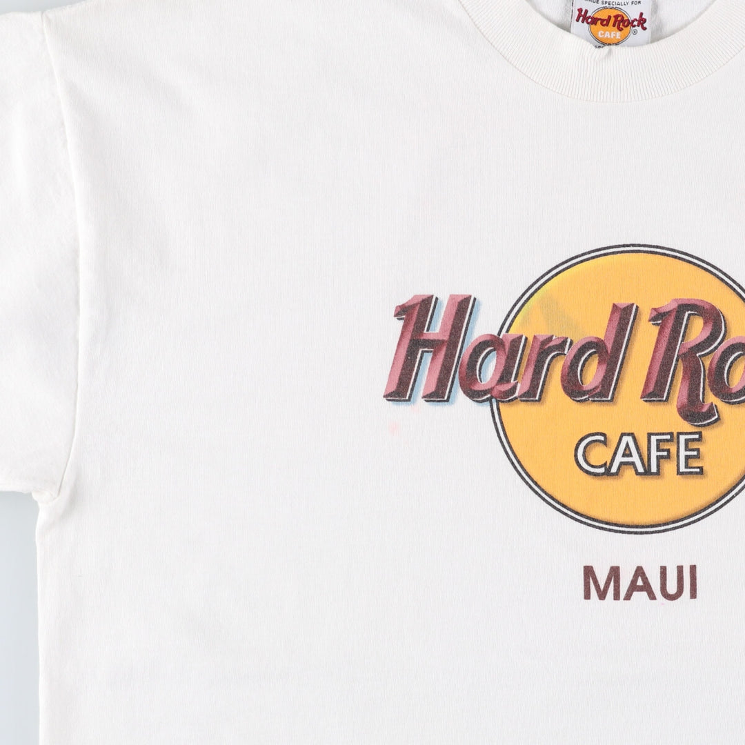 HARD ROCK CAFE Hard Rock Cafe Advertising T-shirt Made in USA Men's L size cotton white type Vintage Second Hand