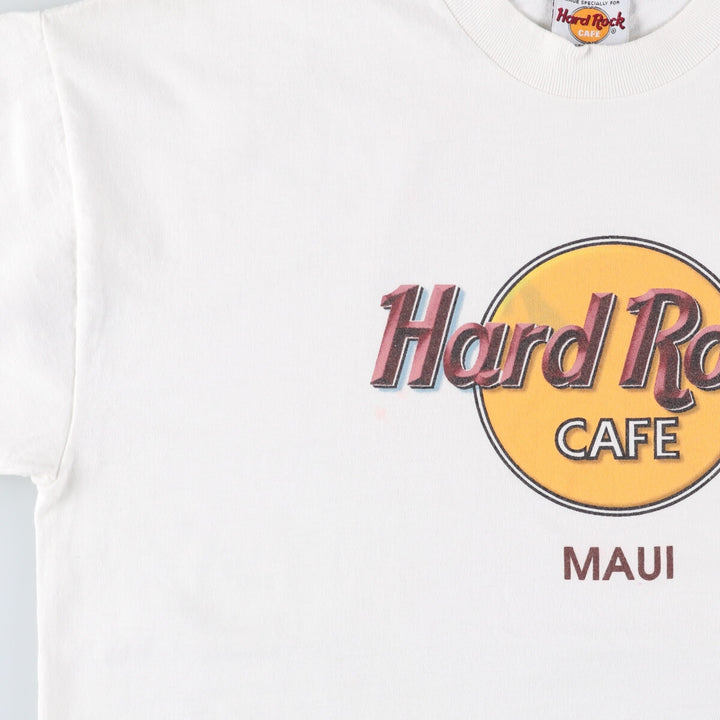HARD ROCK CAFE Hard Rock Cafe Advertising T-shirt Made in USA Men's L size cotton white type Vintage Second Hand