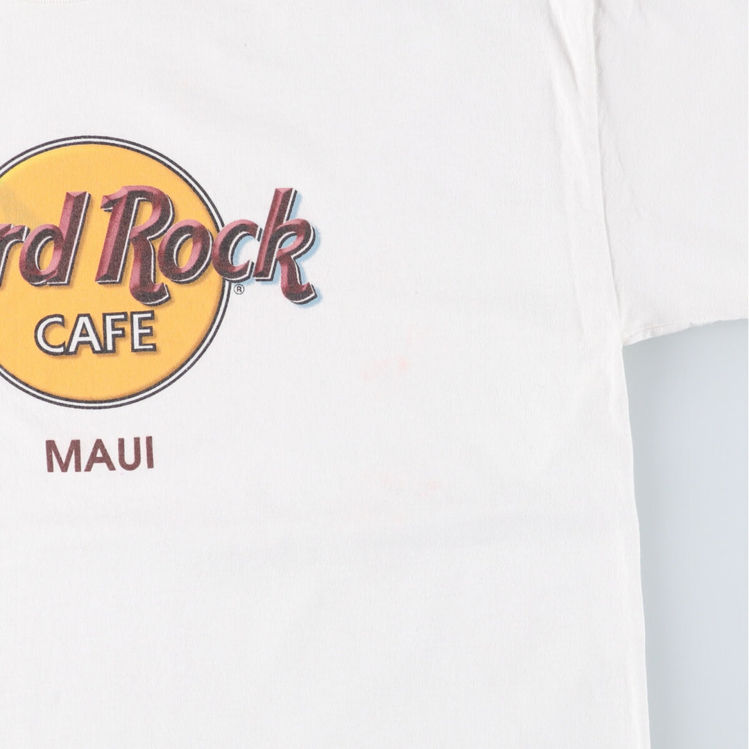 HARD ROCK CAFE Hard Rock Cafe Advertising T-shirt Made in USA Men's L size cotton white type Vintage Second Hand