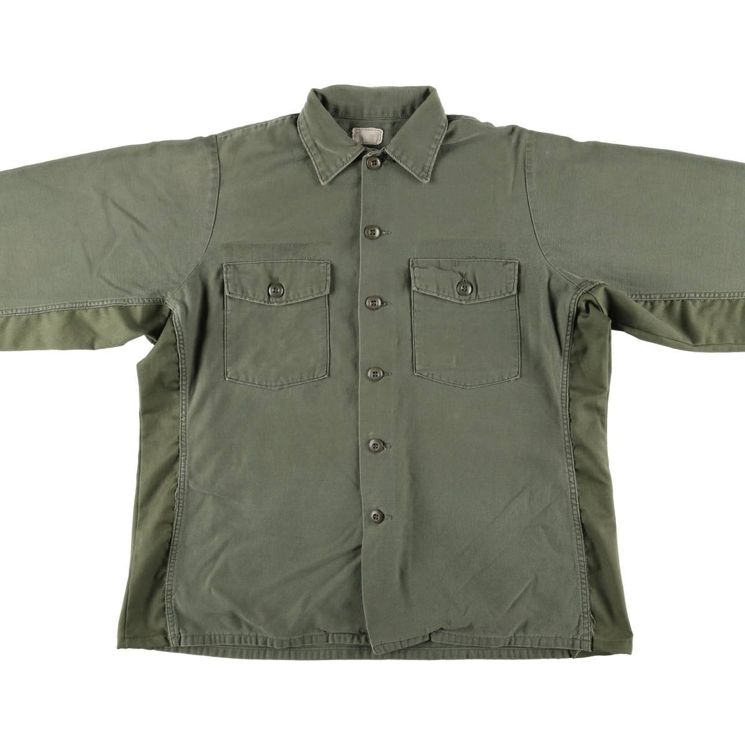 US Military Utility Shirt, Men's M unclear Khaki type sage green Vintage Second Hand