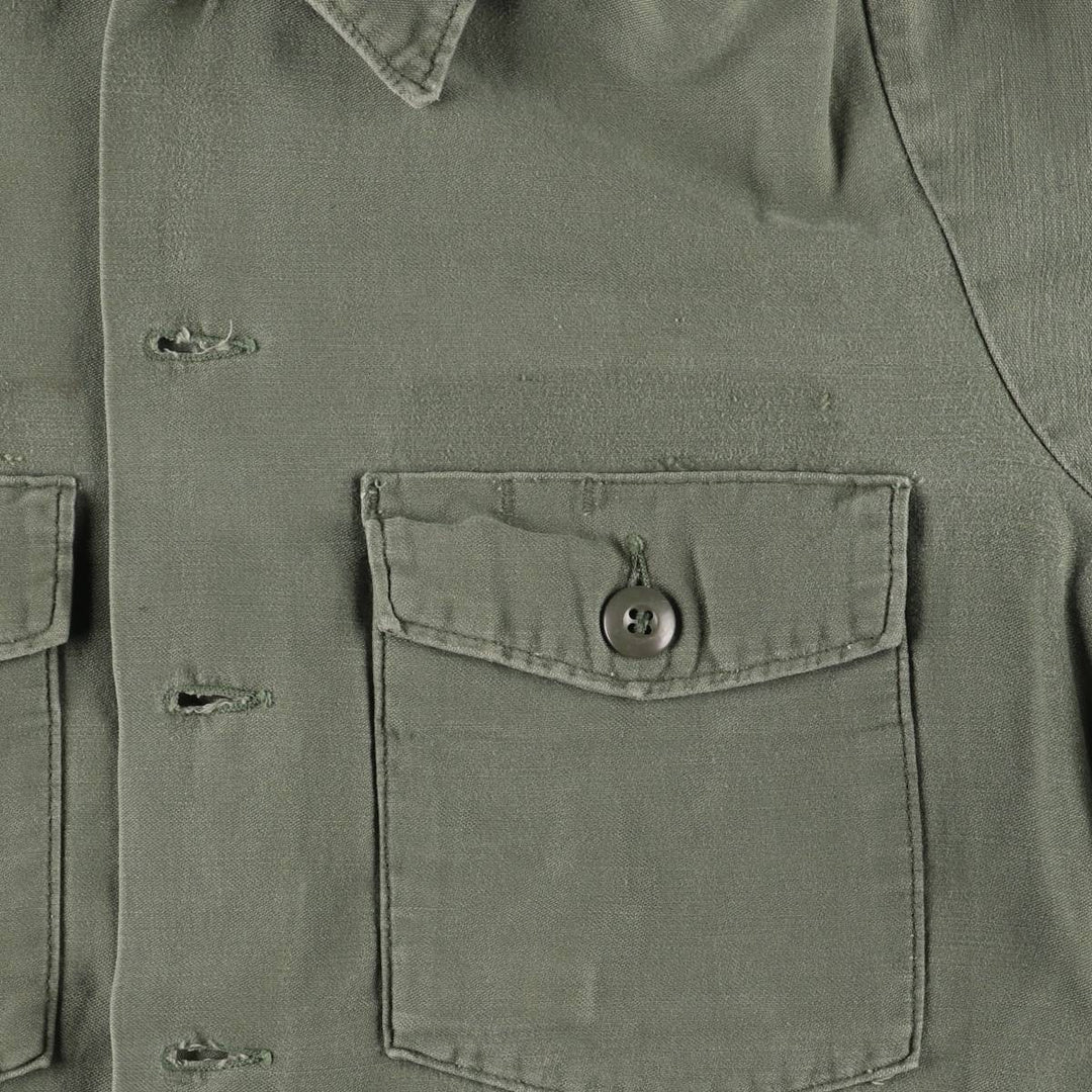 US Military Utility Shirt, Men's M unclear Khaki type sage green Vintage Second Hand