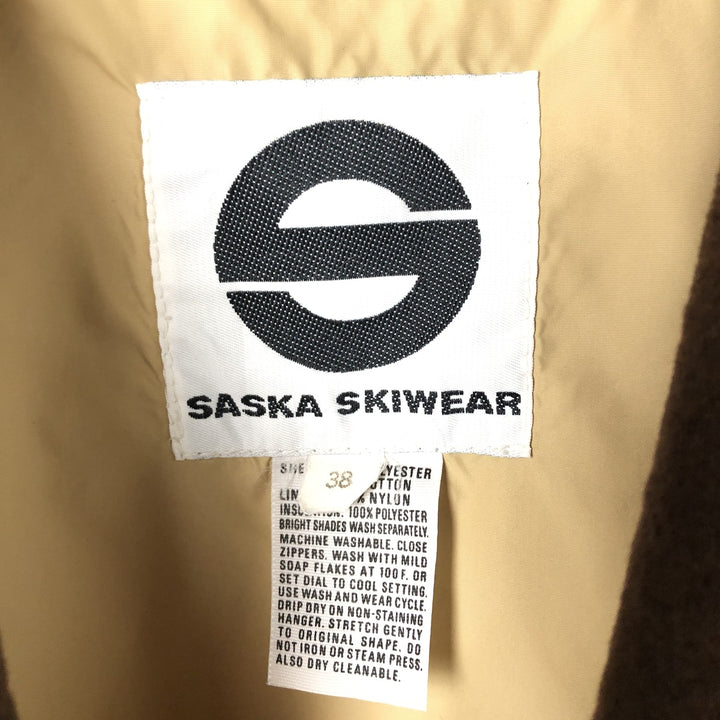 SASKA SKIWEAR Open Collar Warm-up Pullover, Men's M Size polyester Beige type Vintage Second Hand