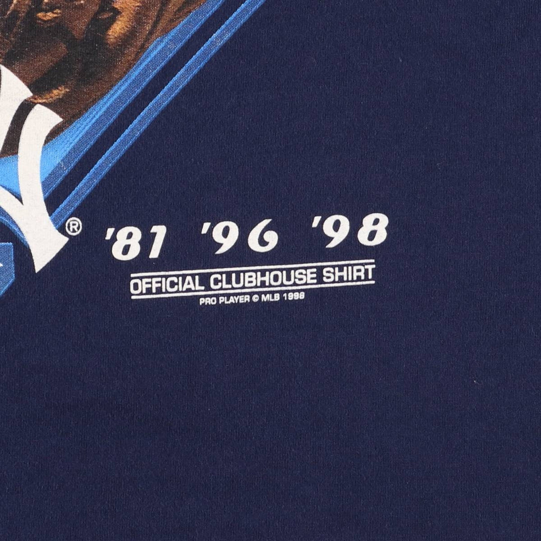 90'S PRO PLAYER MLB NEW YORK YANKEES New York Yankees sports T-shirt men's M equivalent vintage cotton navy blue type Vintage Second Hand