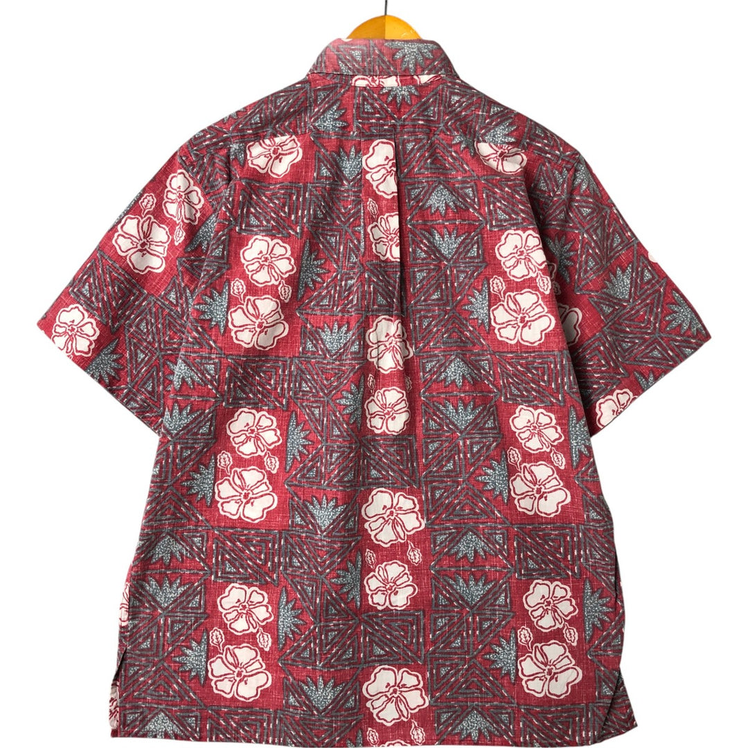 Reyn Spooner COMMEMORATIVE CLASSICS All-over Botanical Pattern Hawaiian Aloha Shirt Box Shirt Made in Hawaii Men's M cotton pink type Vintage Second Hand