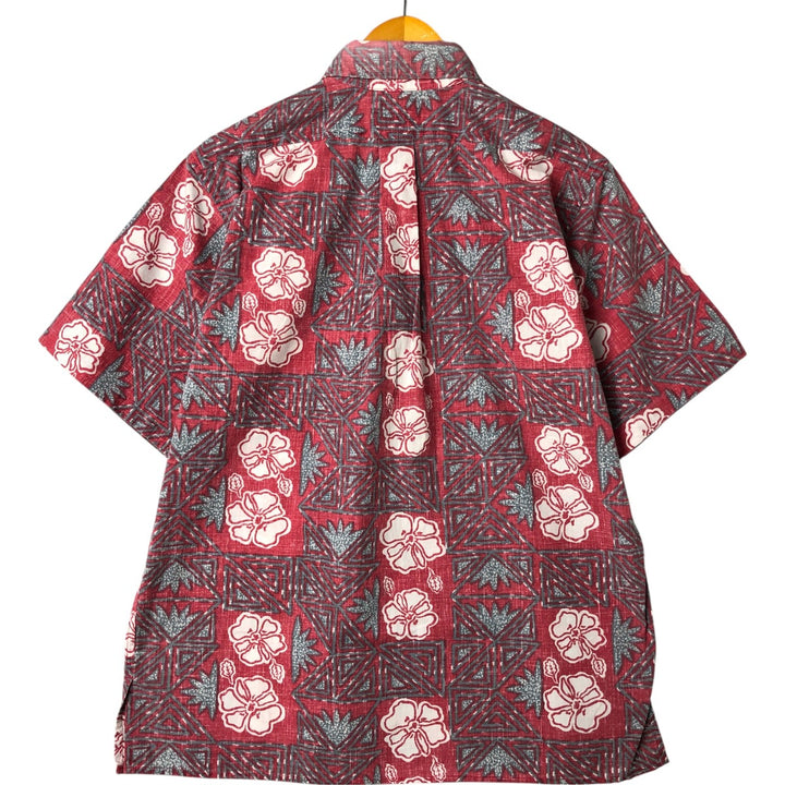 Reyn Spooner COMMEMORATIVE CLASSICS All-over Botanical Pattern Hawaiian Aloha Shirt Box Shirt Made in Hawaii Men's M cotton pink type Vintage Second Hand
