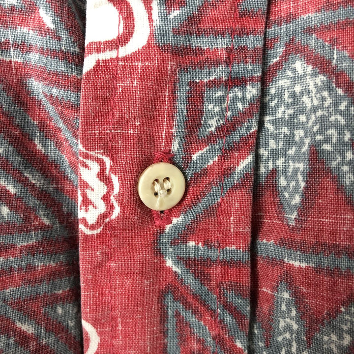 Reyn Spooner COMMEMORATIVE CLASSICS All-over Botanical Pattern Hawaiian Aloha Shirt Box Shirt Made in Hawaii Men's M cotton pink type Vintage Second Hand